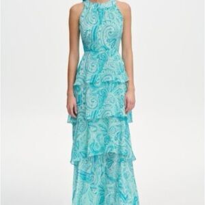Tommy Hilfiger Turquoise Paisley Maxi Dress